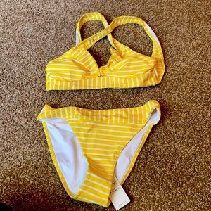 Woman’s yellow bikini